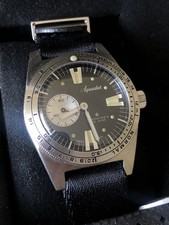 Aquastar Deepstar II Watch Diver Black White Dial 36mm