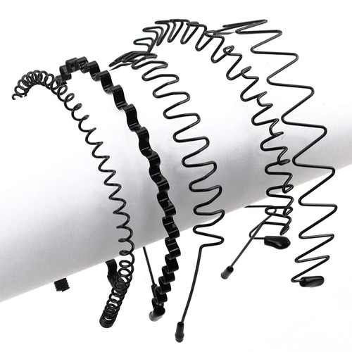 Black metal sports hairband - black,