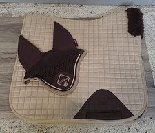 LeMieux Pro-Sport Dressage Saddlecloth, & Bonnet, Beige .Large Size. (ref 347G)