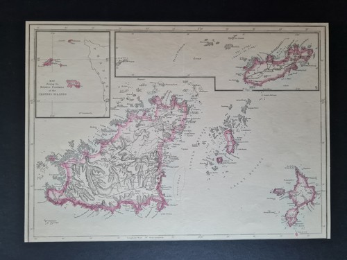 Antique 1863 map - -, channel
