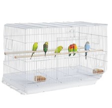 Pair of White Bird Flight Breeding Cages