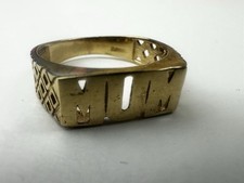 9ct .375 Yellow Gold MUM Ring Size UK M Available Worldwide