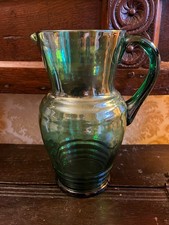 Vintage Green Glass Jug, Circa
