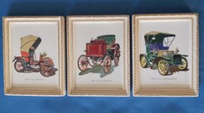 3 x Vintage Car Pictures, A Madryn Miniature Peugeot, Panhard, Humberette Framed