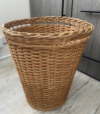 Vintage WICKER PLANTER /Waste Paper Basket Strong LARGE 40cm Tall .  VGC.