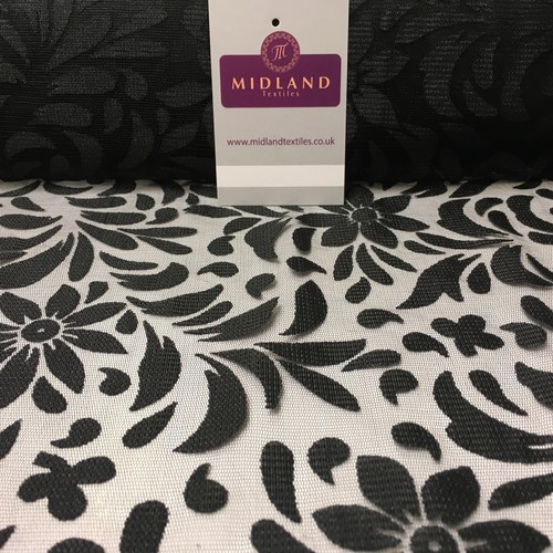 Black floral burnout - black,