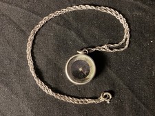 Vintage 1887 Silver Compass Pendant and Chain Hallmarked Birmingham