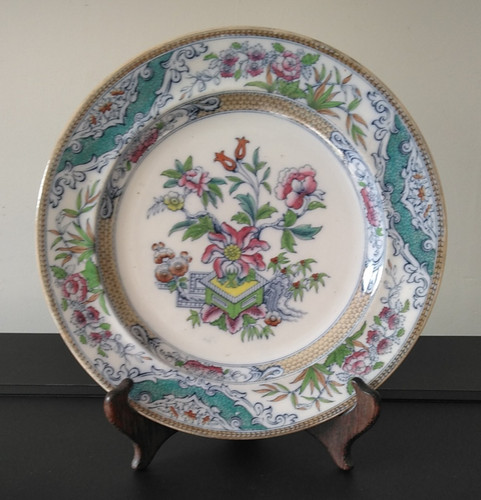 Antique pearlware dinner plate - antique,