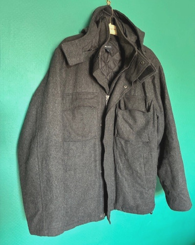 Mens wool blend - blend, hooded
