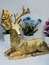 Gold stag deer ornament - gold,