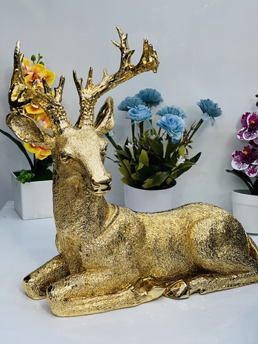 Gold stag deer ornament - deer,