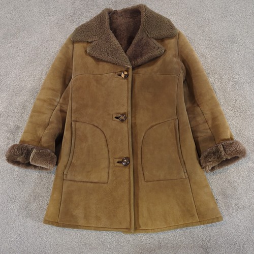 Vintage sheepskin coat jacket - coat,