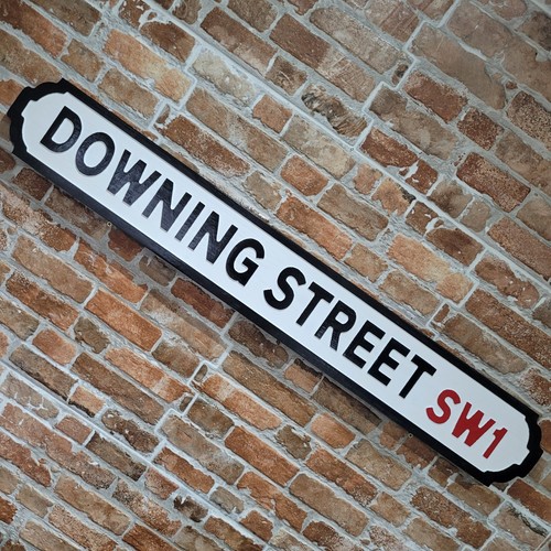 Downing street sign - street, wooden