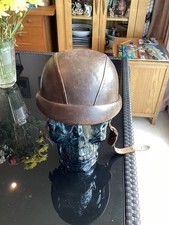 Vintage Corker pudding basin helmet in Brown Leather