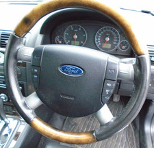 04 FORD MONDEO MK3 GHIA-X WOOD STEERING WHEEL WITH SRS & CRUISE 00-08 BREAKING