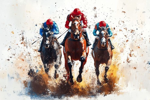 Horse racing canvas picture - racing,