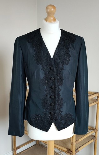 Vintage black silk lace gothic - vintage,
