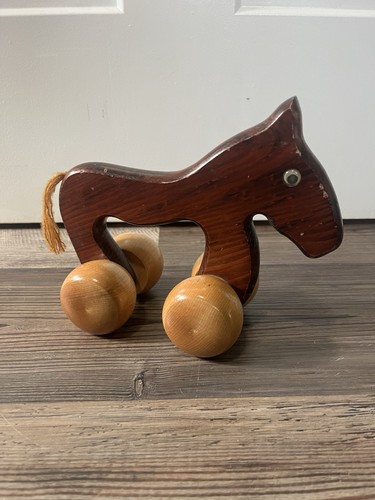 Wooden push toy horse wood - wooden,