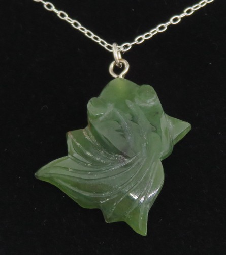 Carved green jade agate