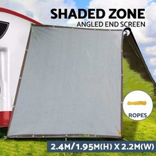 Caravan Privacy Screens Roll Out Awning 1.95 x 2.2M Sun Shade End Wall Side Grey