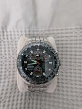 Citizen Men’s Eco-Drive Skyhawk A-T S.Steel Pilot Bracelet Watch WORKING