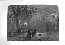 Original Old Antique Print