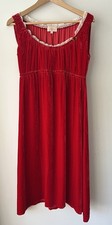 Avoca Anthology Red Velvet Sleeveless Midi Dress Size 2 UK 10/12 Christmas