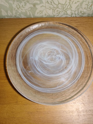 Clear glass white swirl - glass,