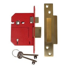 UNION Y2200S STRONGBOLT BS 5 LEVER SASHLOCK - 3.0" SATIN BRASS