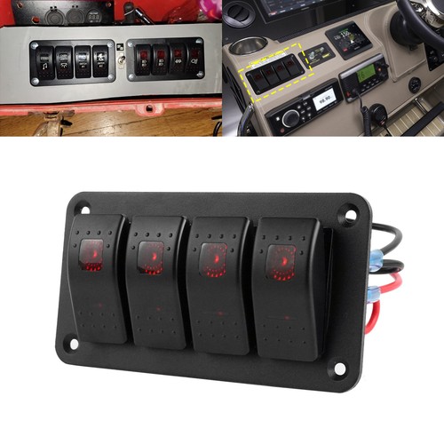 Gang red led light rocker - led,