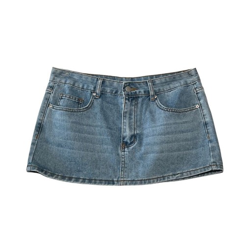 Low rise denim micro mini - low,