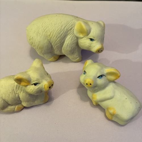 Porcelain pig trio ceramic - pig,