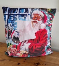 Christmas Light Up Santa Decorative Cushion Pillow Xmas Home Decor 45cm X 45cm