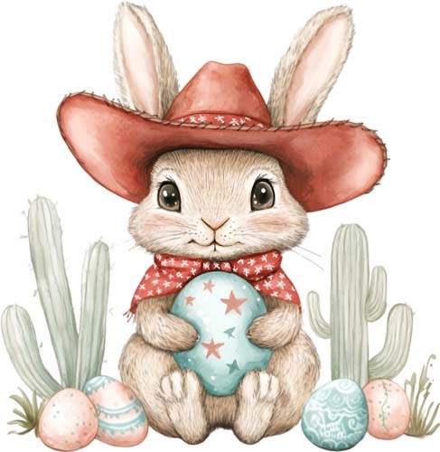 Colourful easter bunny cactus - colourful,