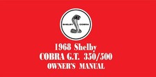 1968 Shelby Cobra GT350, GT500 Owner's Manual - COLOR