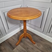 Vintage Solid Wooden Round Pedestal Occasional Side Wine Table - Georgian Style 