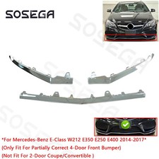 For Mercedes-Benz W212 E350 E400 4Door 2014-17 Front Bumper Chrome Moulding Trim
