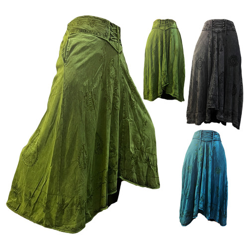 Embroidered boho long - boho, skirt