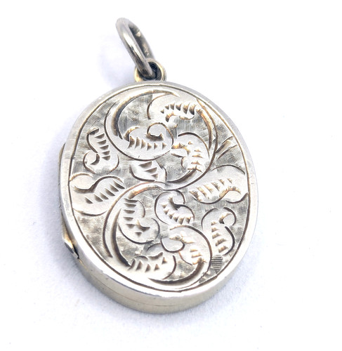 Victorian sterling silver oval - silver,