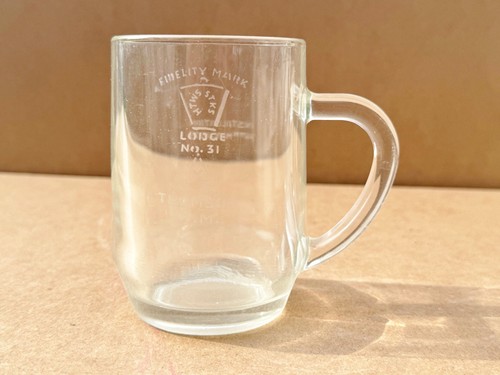 Antique 1925 glass mug - glass,