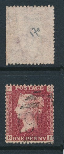 1864 penny red sg43 plate - red, sg43,