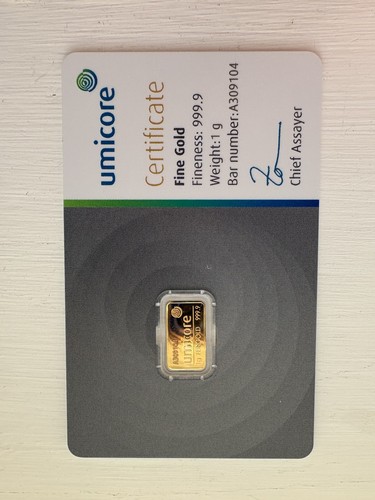 Umicore gold bar 999 - umicore, fine