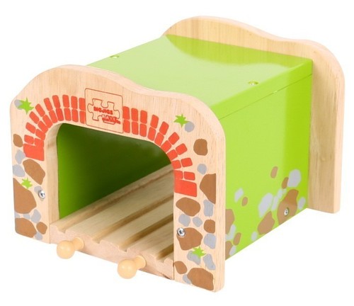 Double tunnel for wooden train - double,
