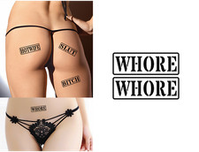 WHORE STAMP Temporary Tattoo x