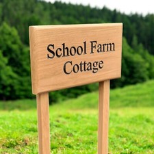 Personalised Custom Oak House Sign,Outdoor Wooden Name Plaque 150x750mm 2 stakes