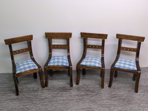 Dollhouse wooden chairs blue - dollhouse,