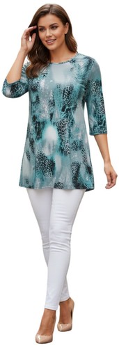 Long line stretch tunic - tunic, blue