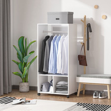 Open wardrobe clothes - wardrobe, rail