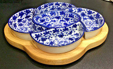 Blue floral ceramic - blue,