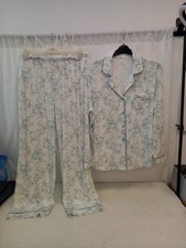 ❤️ Primark Pretty White Patterned Pyjamas Size 14-16 Bnwot